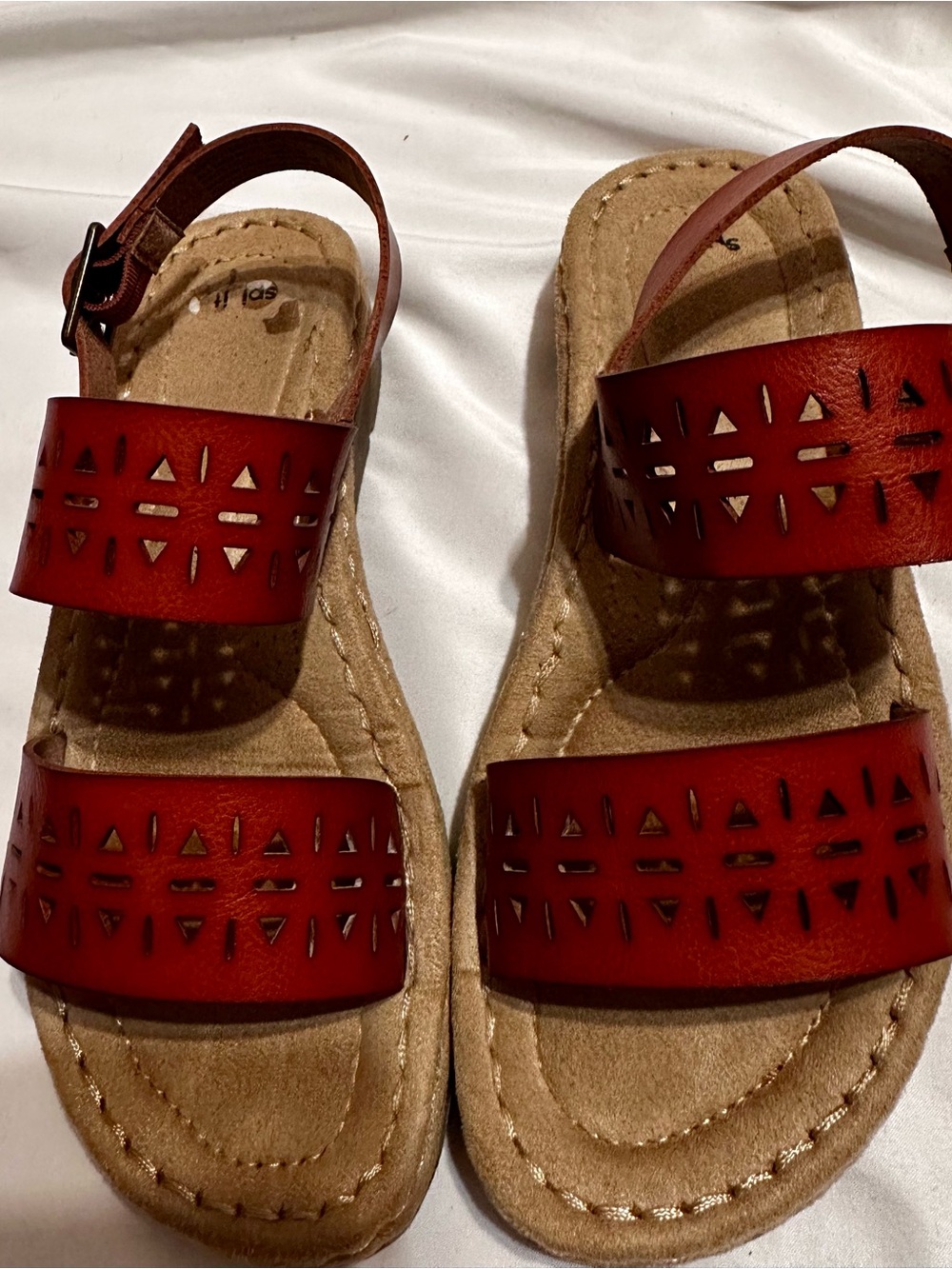 Earth Spirit Women's Cognac in color Cutout Double-Strap Sandals